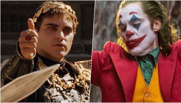 Izq.: Joaquin Phoenix como el emperador Commodus en "Gladiador" (2000). Der.: Como el payaso Arthur Fleck en "Joker" (2019). Ambos personajes son hijos de la violencia, (Fotos: Universal/ Warner Bros.)