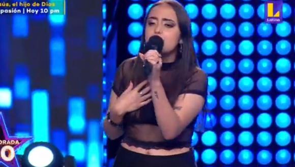 Mafer Portugal, hija de Tommy Portugal, mostró su talento vocal al imitar a la salsera Amy Gutiérrez. (Foto: Captura Latina).