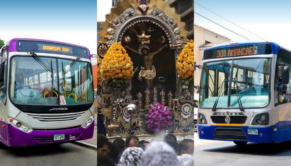 La ATU informa las rutas de transporte público que te acercan este sábado 8 de octubre al primer recorrido de la procesión del Señor de los Milagros. (Foto: Autoridad Nacional de Transporte Urbano de Lima y Callao/GEC)