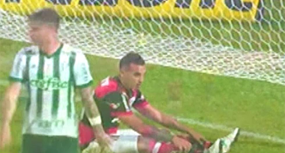 No solo fue Paolo Guerrero. Miguel Trauco también hizo lo propio para que Flamengo pueda llevarse un empate luchado ante Palmeiras por el Brasileirao. (Foto: Captura - GolTV)