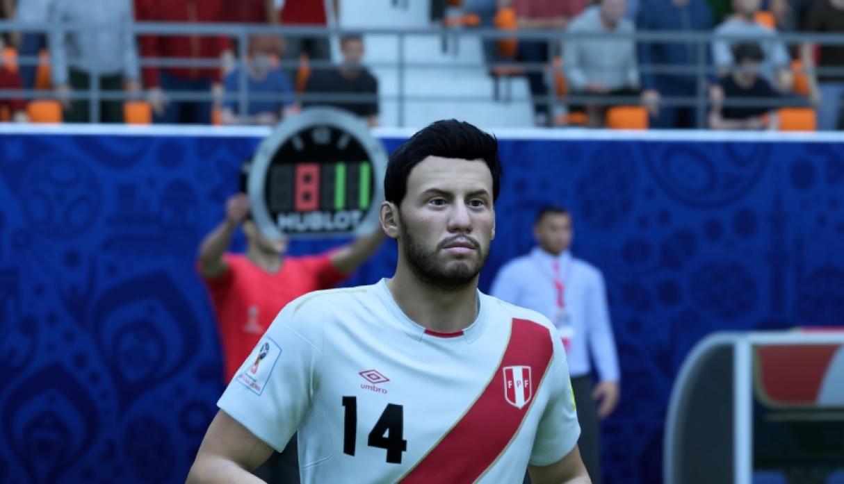 Claudio Pizarro vistiendo la camiseta de la selección en el FIFA 18. (Foto: Captura de pantalla)