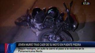 Puente Piedra: joven motociclista murió en Panamericana Norte