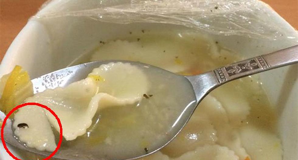 Este fue el hallazgo de Maribel Rondón en su sopa. (Foto: Facebook / Maribel Rondón)