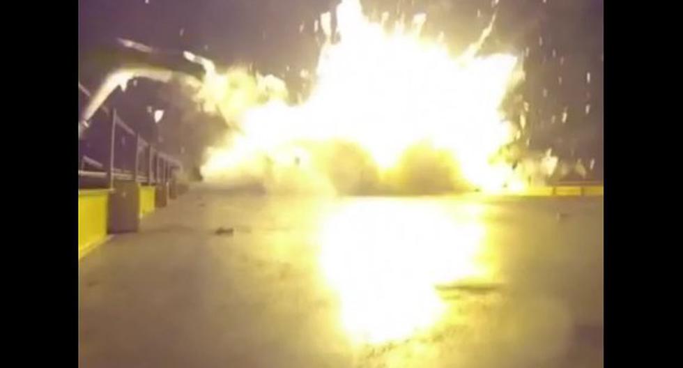 Video de choque de cohete contra barcaza. (Foto: Captura)