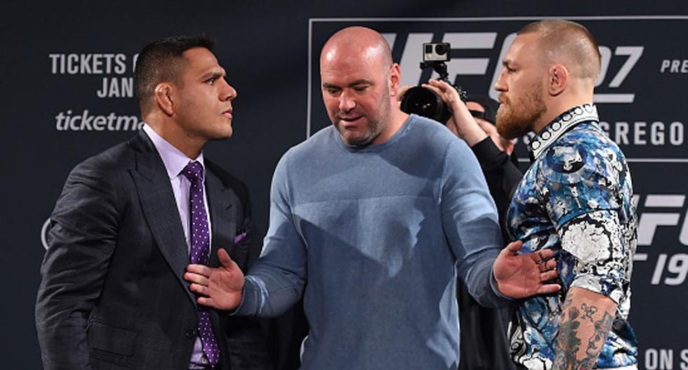 Conor McGregor y Rafael Dos Anjos en un vibrante careo previo a UFC 197 | Foto: Getty Images