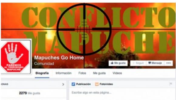 Facebook cierra página que discrimina a mapuches