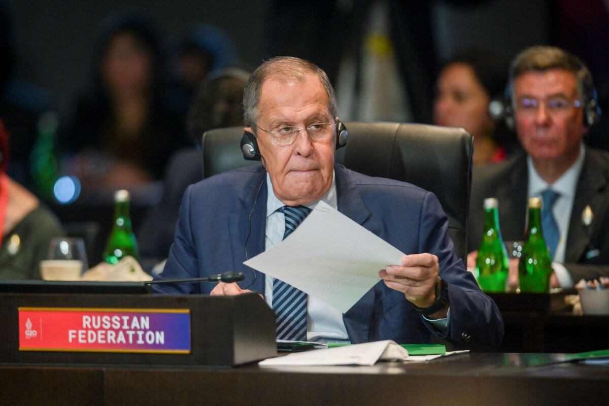 Russian Foreign Minister Sergei Lavrov attends a working session at the G20 Summit in Bali, Indonesia on November 15, 2022. (BAY ISMOYO / POOL / AFP).