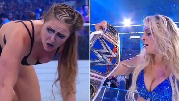 Charlotte Flair derrotó a Ronda Rousey y retiene su campeonato en WrestleMania 38. (Foto: Captura WWE)