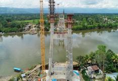 MTC: Construcción del puente Huallaga tiene avance del 57%