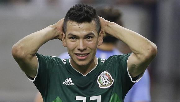 Hirving Lozano fue titular en la selección de México ante Uruguay. (Foto: AFP)