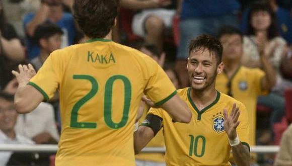 Neymar y Kaká fueron compañeros en la selección de Brasil. (Foto: AFP)