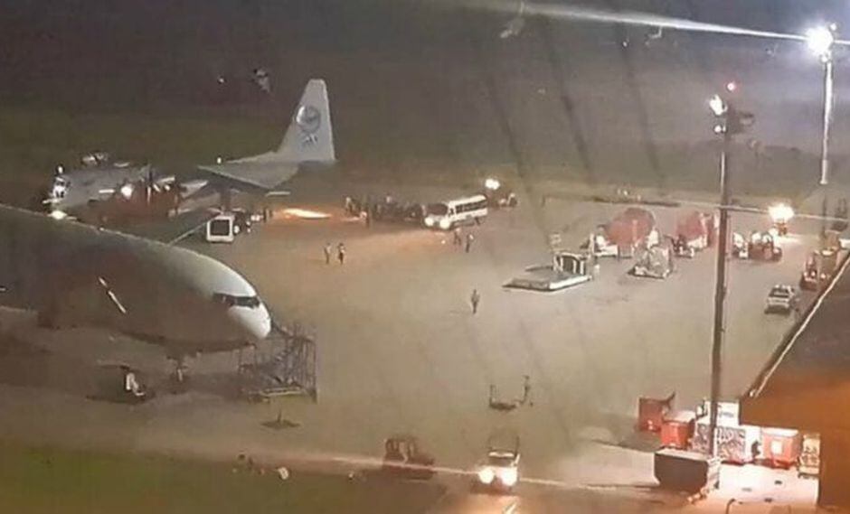 Avión militar venezolano aterrizó en importante aeropuerto de Bolivia. Foto: Captura de video