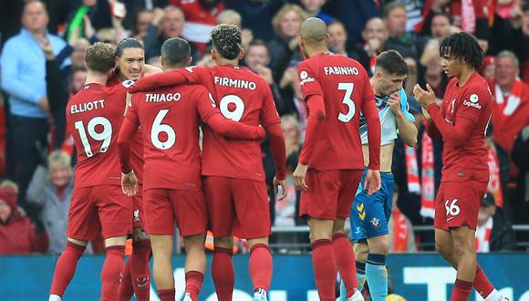 Liverpool derrotó 3-1 a Southampton en el partido de la jornada 16 de la Premier League en el estadio Anfield. (Foto: AFP)