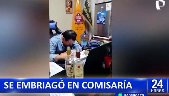 El mayor PNP Miguel Ángel Canales Berríos fue captado ebrio en su oficina en la comisaría de Canto Rey, en San Juan de Lurigancho. (Foto: 24 Horas)