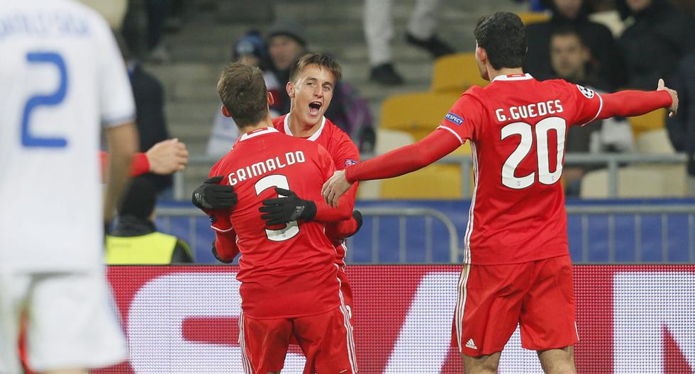 Benfica derrotó al Dínamo Kiev por la Champions League, sin André Carrillo. (Foto: EFE)