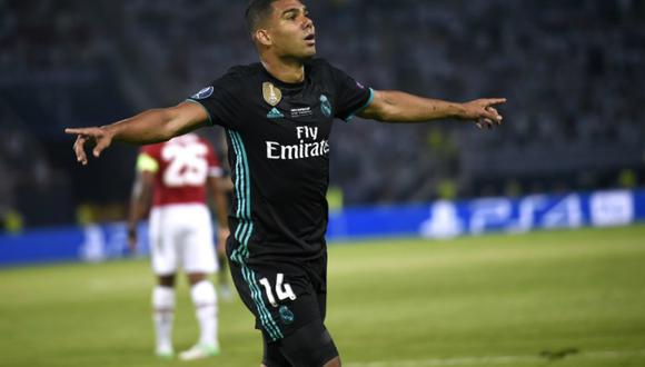 El volante brasileño, Casemiro, es la columna vertebral dentro del Real Madrid. (Foto: AFP).