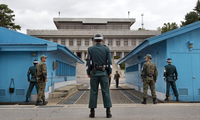 En la Zona Desmilitarizada los soldados de Corea del Norte y Corea del Sur están frente a frente. (AFP).