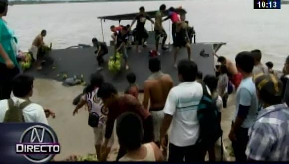 Ucayali: embarcación cargada de plátanos se hundió en Pucallpa