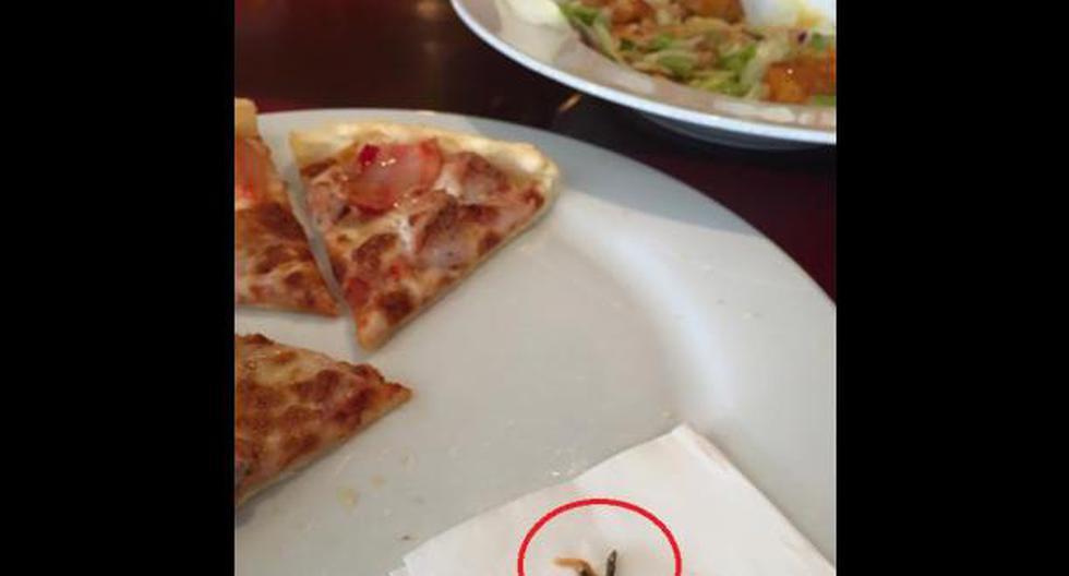 Jorge Andrés Sosa Salgado denunció que halló un gusano en una ensalada de Pizza Hut. (Foto: Facebook)