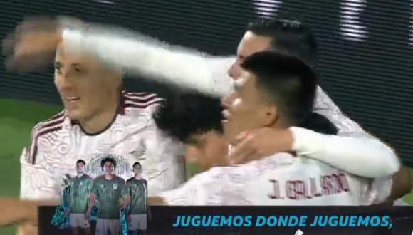 Rogelio Funes Mori anotó el 2-0 de la selección de México sobre Irak. Foto: Captura de pantalla de TUDN.