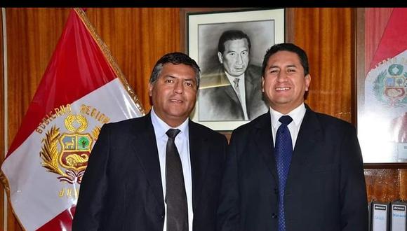 El nuevo ministro de Salud, Hernán Condori, y Vladimir Cerrón. (Foto: Difusión)