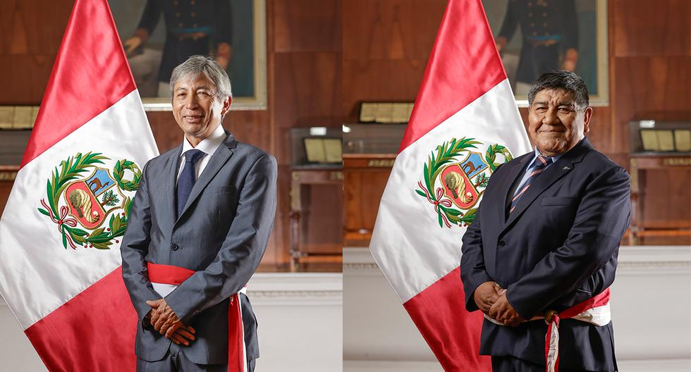 José Arista, ministro de Economía y Finanzas, y Rómulo Mucho, ministro de Energía y Minas. (Foto: Presidencia Perú).