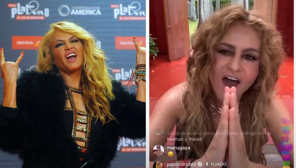 Paulina Rubio, una diva incontrolable que no vive sus mejores momentos. A la derecha, la transmisión vía Instagram que sus seguidores encontraron sospechosa. (AFP).