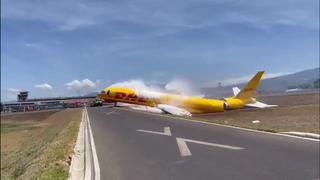 Avión de DHL se partió en dos durante aterrizaje de emergencia | VIDEO
