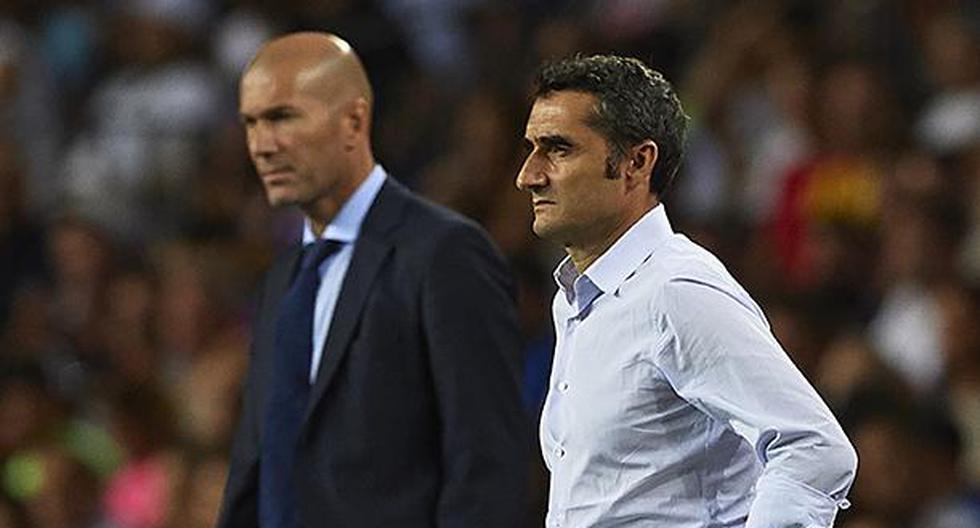 Ernesto Valverde, técnico del Barcelona, aprovechó la victoria obtenida ante el Espanyol para dedicarle unas palabras al Real Madrid. (Foto: Getty Images)