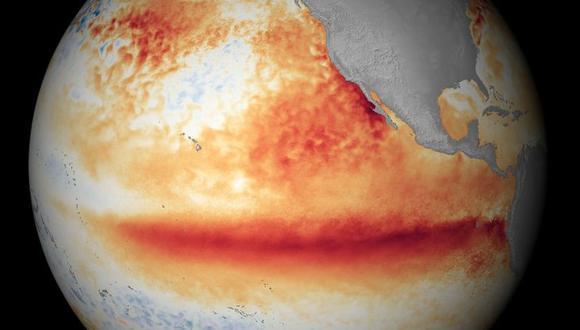 Aquí se ve cómo ek fenómeno El Niño calentó la superficie del Pacífico en 2015. (SCIENCE PHOTO LIBRARY).