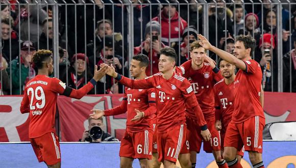 Bayern Múnich, con James Rodríguez, ganó 3-1 al Schalke y recortó distancia con Borussia Dortmund en la Bundesliga. (Foto: AFP)