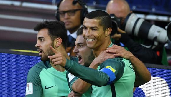 Cristiano Ronaldo abrió el marcador para Portugal ante Rusia con un gol de cabeza. (Foto: AFP)