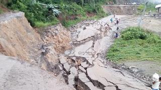 Carretera en San Martín se hunde debido a lluvias intensas | FOTOS