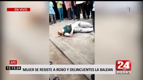 Ate: delincuentes disparan a mujer por resistirse al robo de sus pertenencias | VIDEO