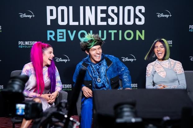 Rafa, Karen and Lesslie, content creators known as Los Polinesios, will premiere the documentary “Polinesios Revolution” on Disney Plus.  (Photo: Disney)