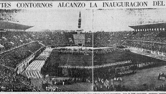 La ceremonia de inauguración del nuevo estadio nacional el 27 de octubre de 1952