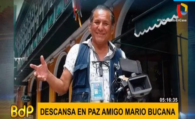 El camarógrafo Mario Bucana murió esta madrugada en el Hospital Essalud Alberto Sabogal Sologuren, informó el noticiero Buenos Días Perú (Foto: captura)
