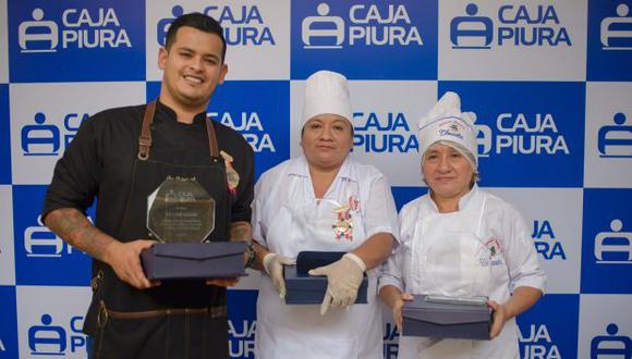 Tres cocineros piuranos participaron en este certamen organizado en la región. (Foto: Caja Piura)