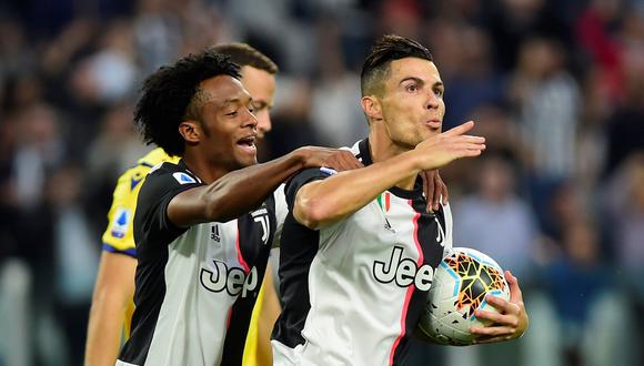 Cristiano Ronaldo celebrando su gol, que fue el 2-1 de la Juventus ante Hellas Verona. (Foto: Reuters)