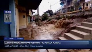 Tumbes: viviendas quedaron inundadas tras colapso de tubería de agua potable | VIDEO