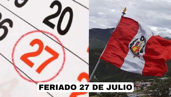 ¿El 27 de julio es feriado o día no laborable? | Qué dice El Peruano sobre el inicio del feriado largo en Perú