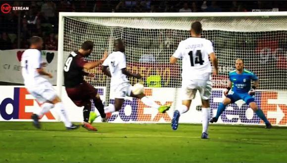 Milán se midió ante Dudelange por la jornada inaugural de la Europa League. Gonzalo Higuaín fue el encargado de adelantar a los suyos en el marcador (Foto: captura de pantalla)
