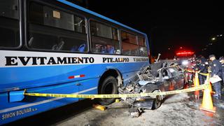 Ate Vitarte: dos muertos luego que un auto se estrellara contra un bus en la Vía de Evitamiento