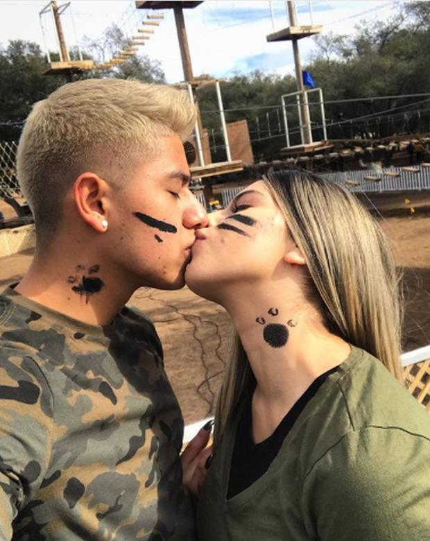 Lizbeth Rodríguez y Tavo Betancourt en el Paintball (Foto: Instagram)