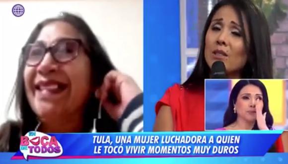 Tula Rodríguez llora al recordar a Javier Carmona y a su mamá en programa de despedida de “En boca de todos”. (Foto: Captura de video).