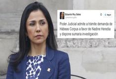 Nadine Heredia: Poder Judicial admite a trámite hábeas corpus