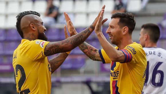 Lionel Messi asistió a Arturo Vidal para el 1-0 del Barcelona en campo del Real Valladolid
