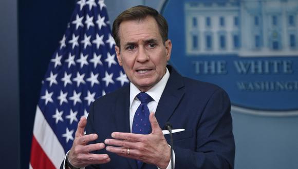 El asesor de comunicaciones de seguridad nacional de la Casa Blanca, John Kirby. (Foto de OLIVIER DOULIERY / AFP)