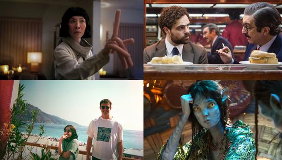 En sentido horario, "Everything Everywhere All At Once", "Argentina 1985", "Aftersun" y "Avatar: The Way of Water"; nominadas a los Critics' Choice Movie Awards 2023.
