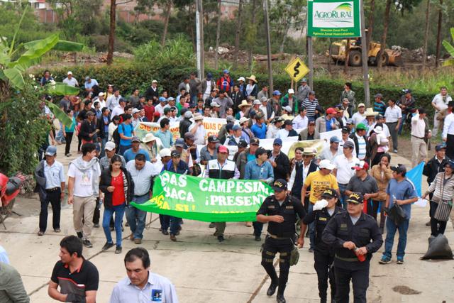 Piura: comuneros reavivan con marcha oposición al proyecto minero Río Blanco. (Foto: Gianina Prieto)